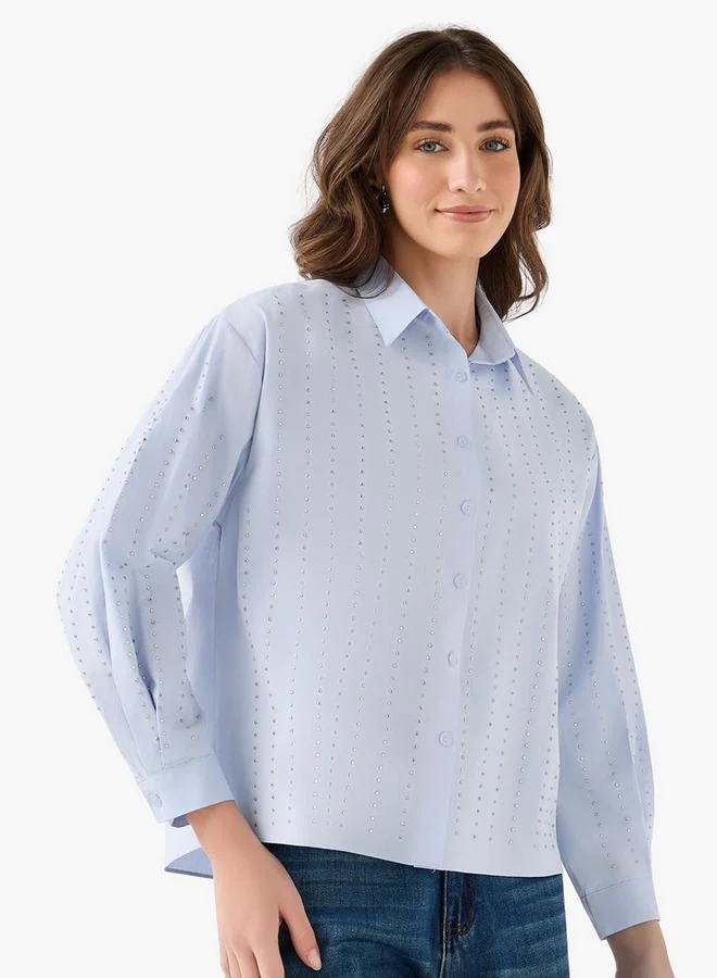 2Xtremz 2Xtremz Cotton Shirt with Embellished Detail